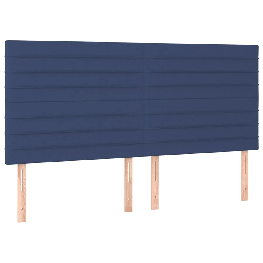 Tête de lit Bleu 200x5x118/128 cm Tissu - 2