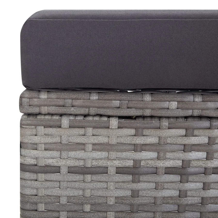Chaise inclinable de jardin avec coussins Résine tressée Gris - 7