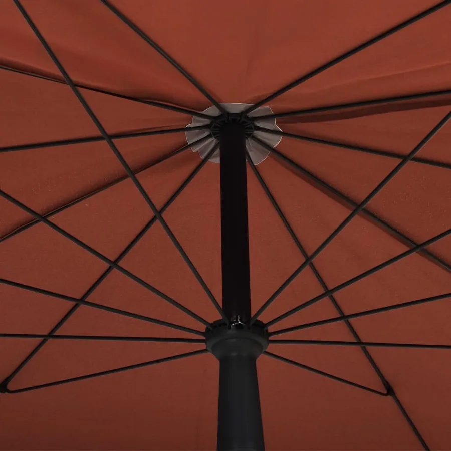 Parasol de jardin avec mât 200x130 cm terre cuite - 5