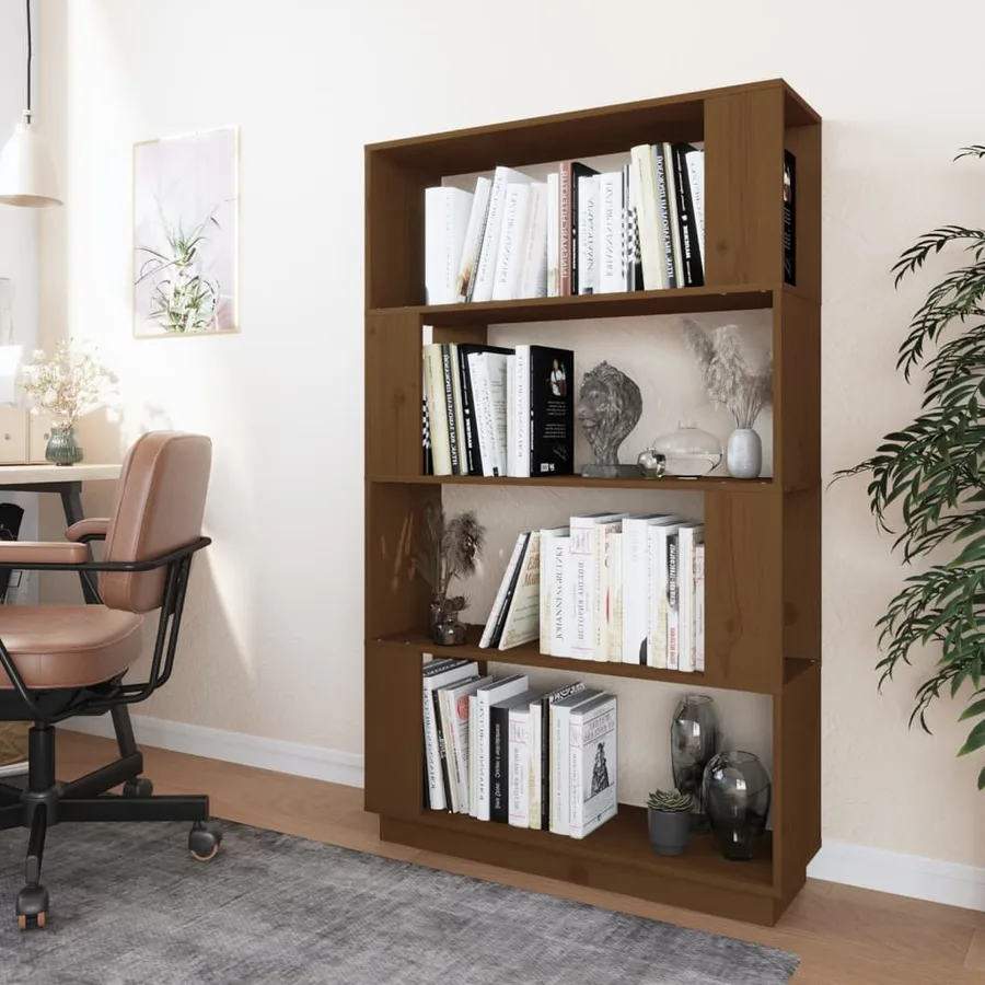 Bibliothèque/Cloison Marron miel 80x25x132 cm Bois massif - 3