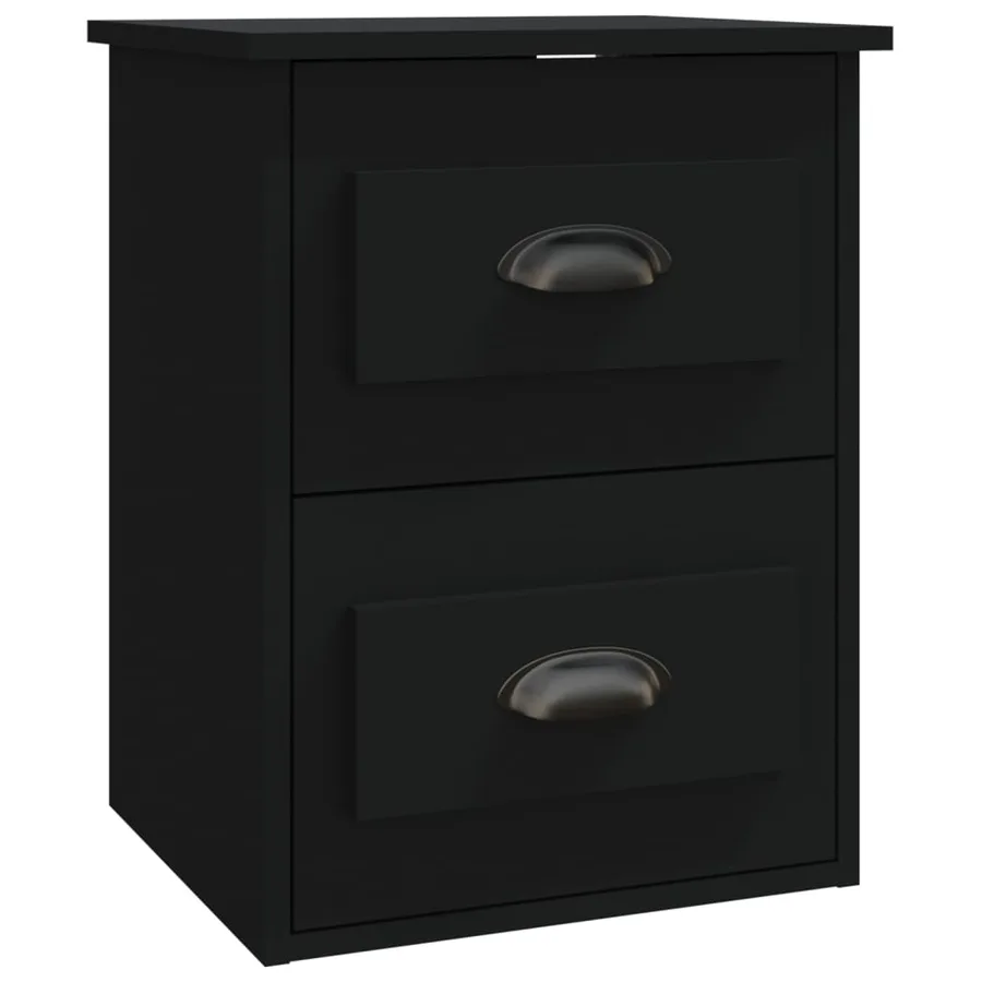 Table de chevet murale noir 41,5x36x53 cm - 2