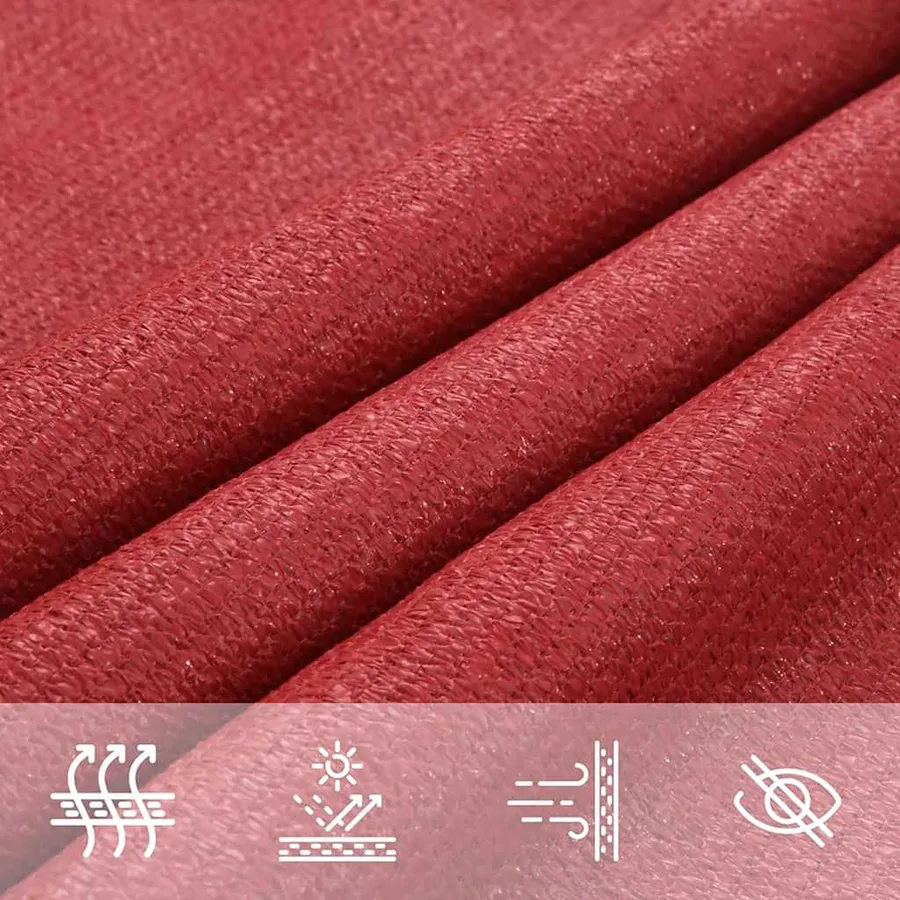 Voile d'ombrage 160 g/m² Rouge 2,5x3 m PEHD - 7