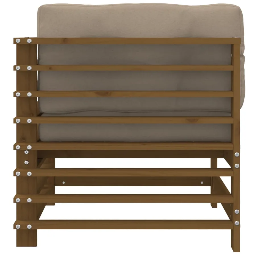 Canapés d'angle et coussins 2pcs marron miel bois de pin massif - 7