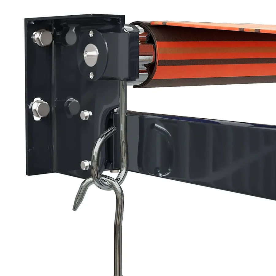 Auvent rétractable orange et marron 4x3 m tissu et aluminium - 8
