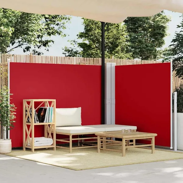 Auvent latéral rétractable Rouge 140 x 1000 cm