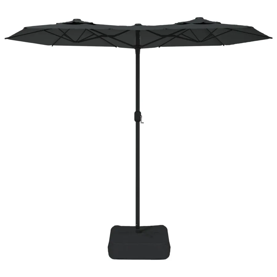 Parasol de jardin à double tête avec LED anthracite 316x145 cm - 4