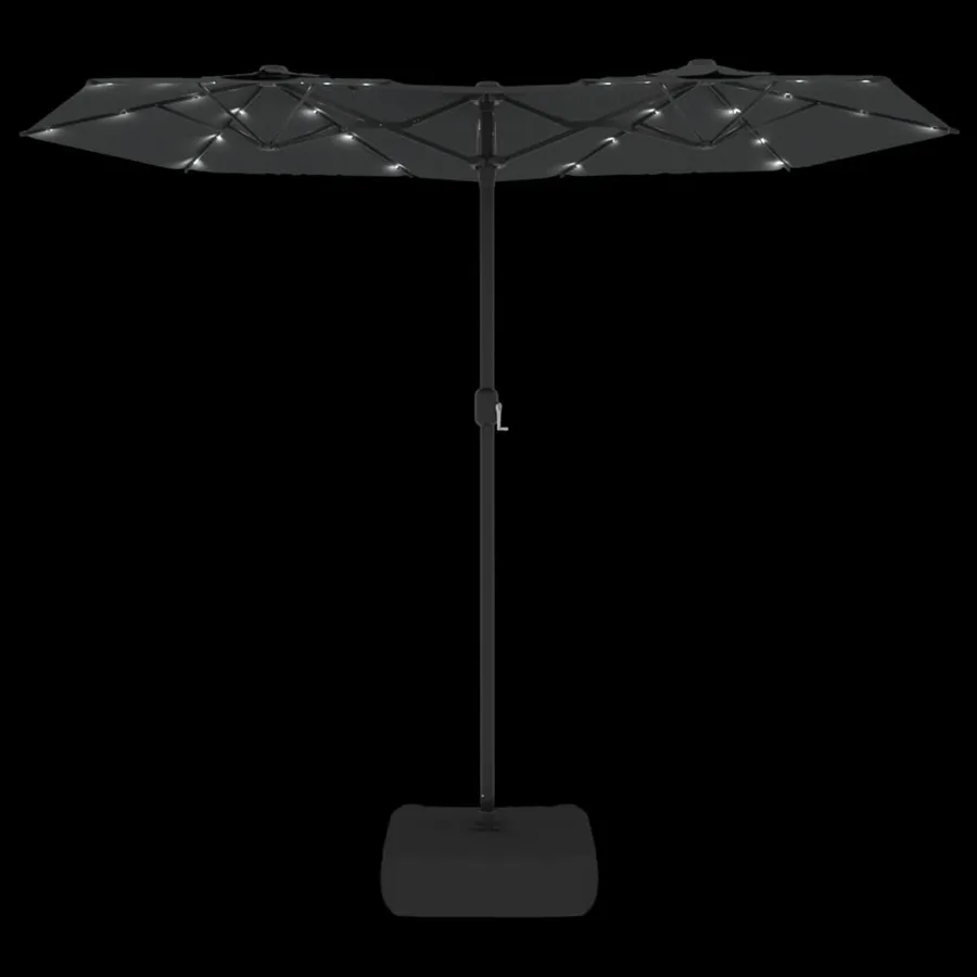 Parasol de jardin à double tête avec LED anthracite 316x145 cm - 6