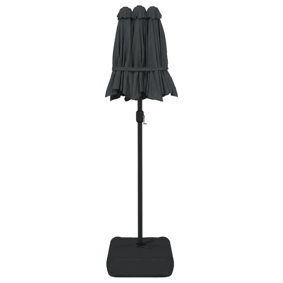 Parasol de jardin à double tête avec LED anthracite 316x145 cm - 7