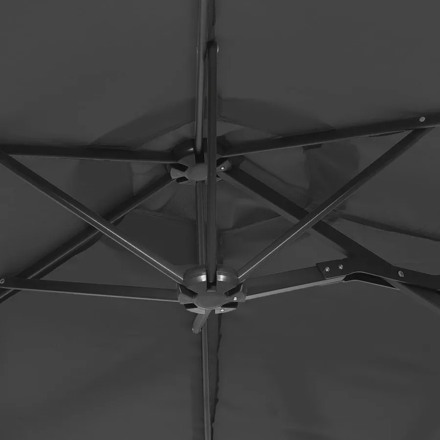 Parasol de jardin à double tête avec LED anthracite 316x145 cm - 8