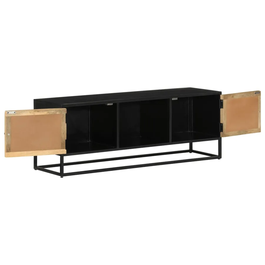 Meuble TV 110x30x40 cm bois massif de manguier et fer - 2