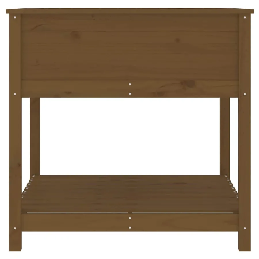 Jardinière avec étagère Marron miel 82,5x82,5x81 cm Bois de pin - 6