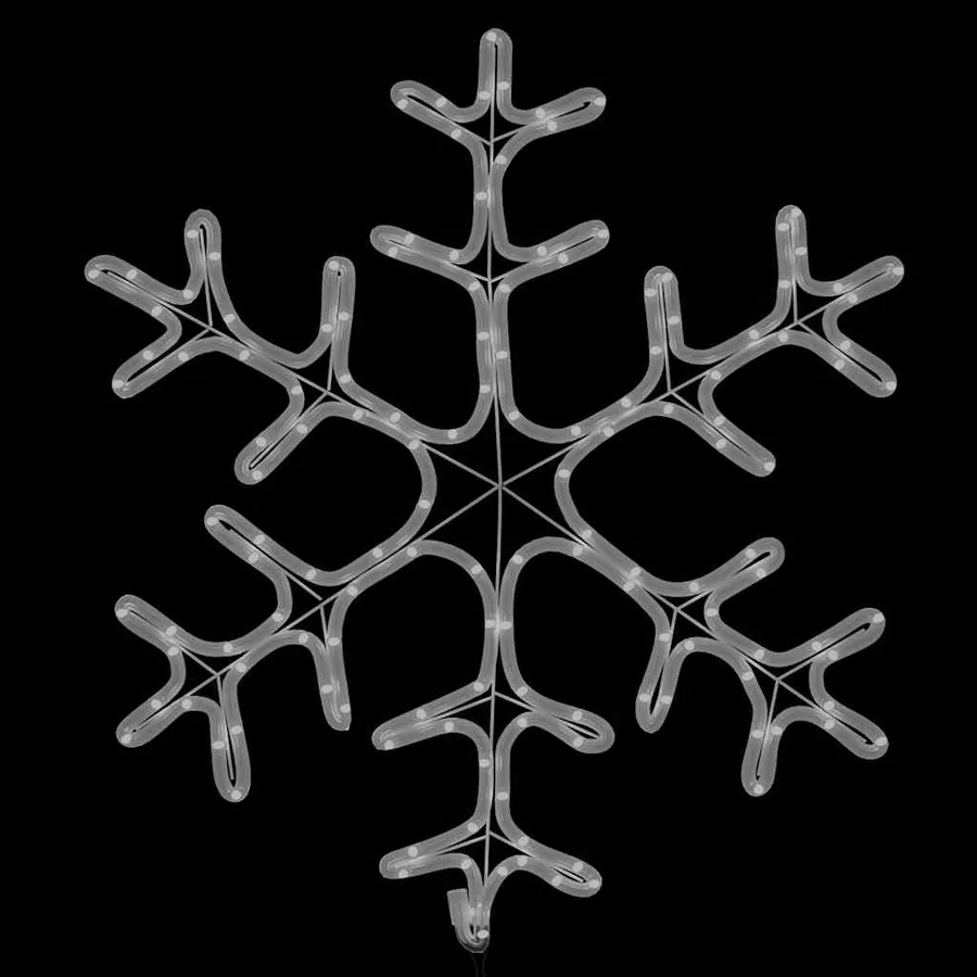Figure de flocon de neige de Noël et 144LED Blanc chaud 59x59cm - 4