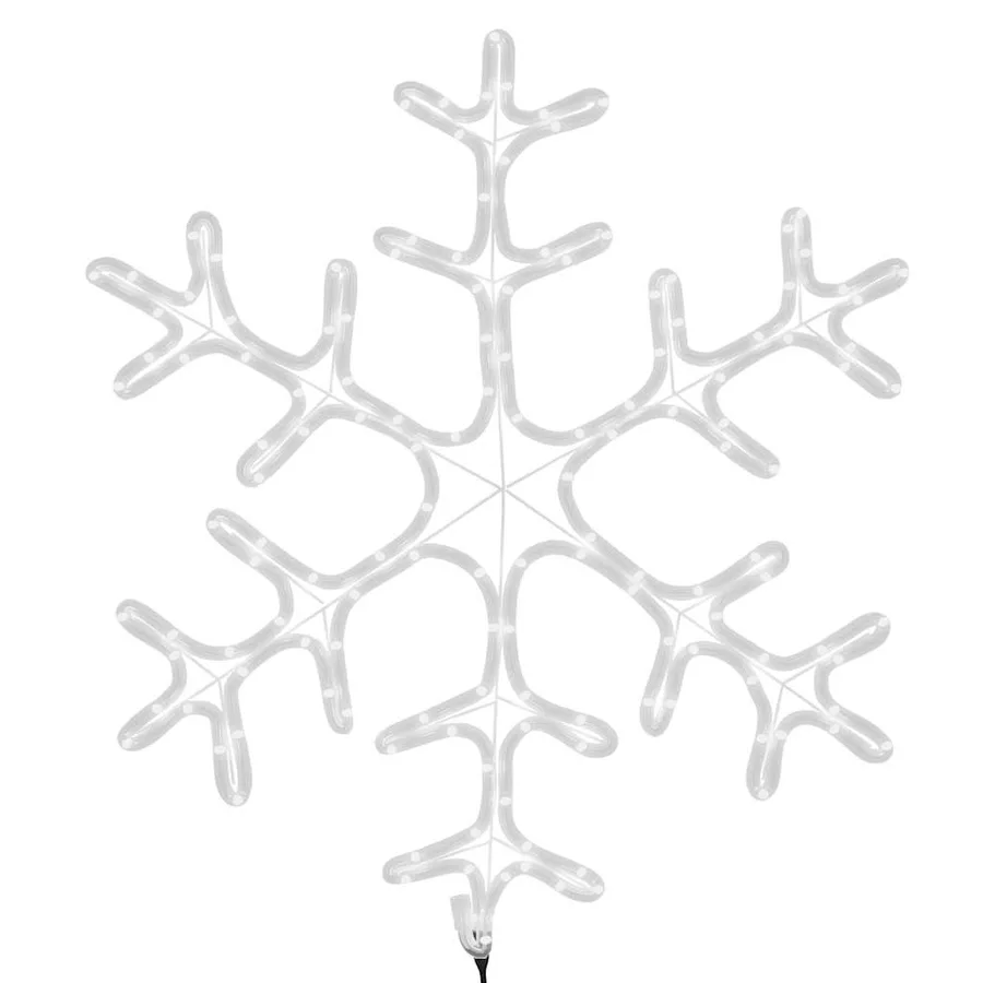 Figure de flocon de neige de Noël et 144LED Blanc chaud 59x59cm - 5