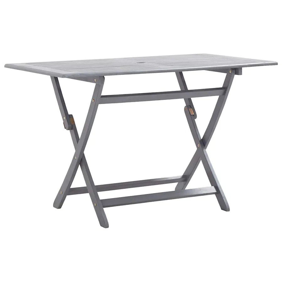 Ensemble à manger de jardin 5 pcs Bois d'acacia massif Gris - 2