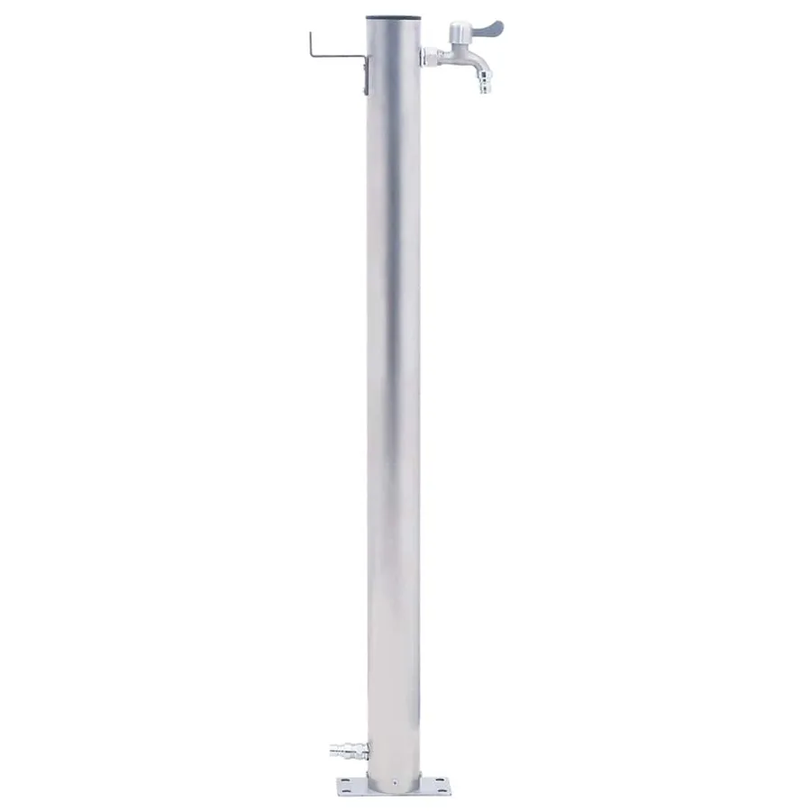Colonne à eau de jardin 100 cm acier inoxydable rond - 3