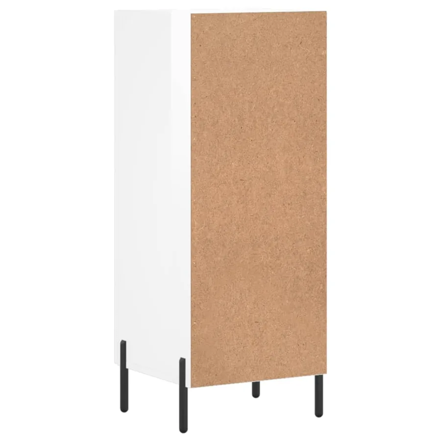 Buffet Blanc brillant 34,5x34x90 cm Bois d'ingénierie - 8