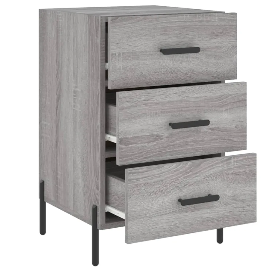 Table de chevet sonoma gris 40x40x66 cm bois d'ingénierie - 7