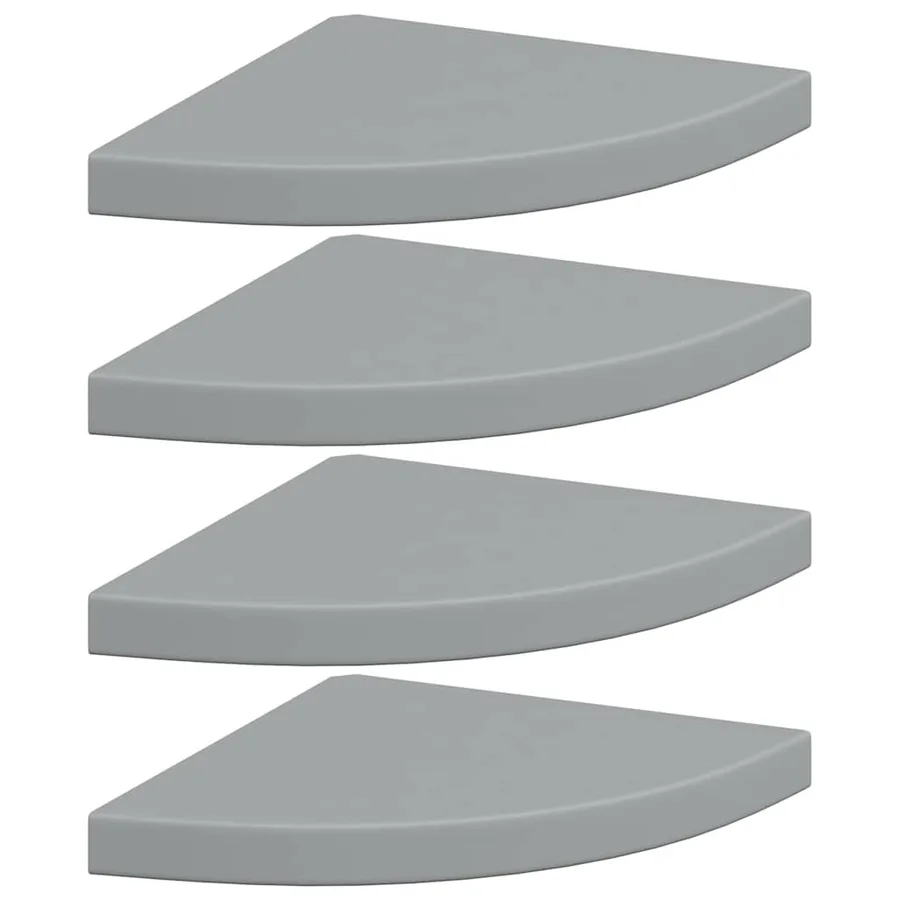 Étagères d'angle flottantes 4 pcs gris 35x35x3,8 cm MDF - 2