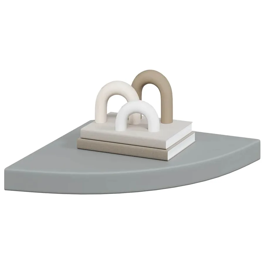 Étagères d'angle flottantes 4 pcs gris 35x35x3,8 cm MDF - 4