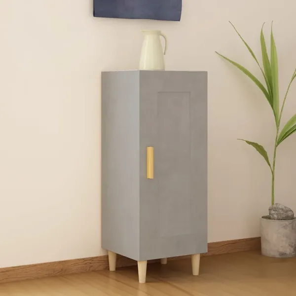 Buffet Gris béton 34,5x34x90 cm Bois d'ingénierie