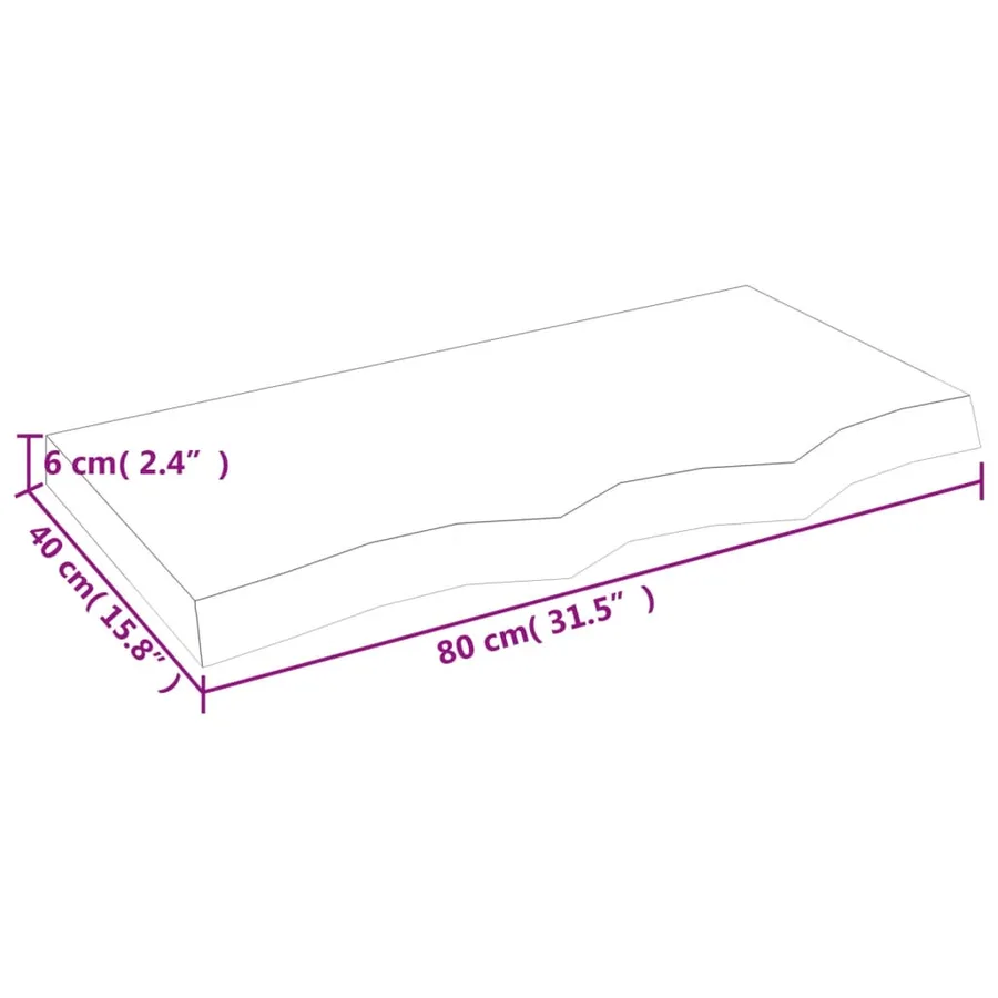 Étagère murale 80x40x(2-6) cm bois de chêne massif non traité - 9