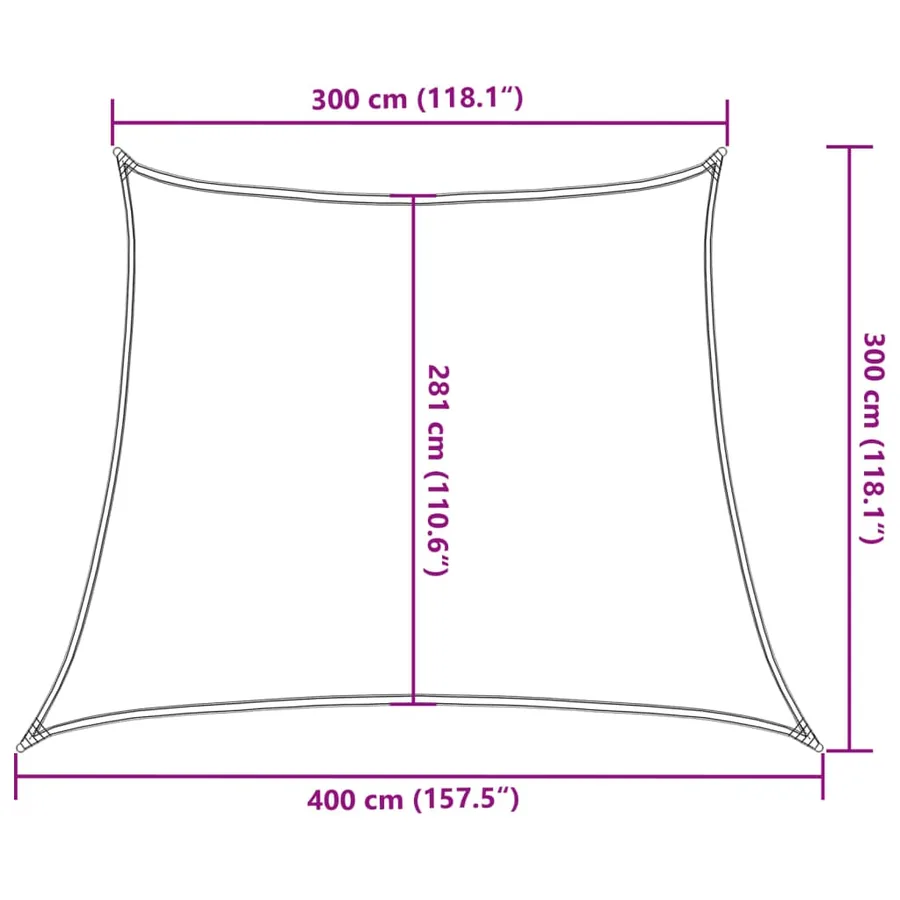 Voile d'ombrage 160 g/m² Vert foncé 3/4x3 m PEHD - 10