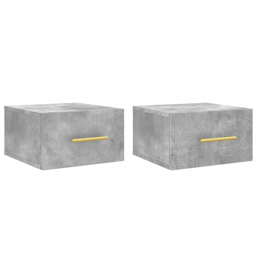 Tables de chevet murales 2 pcs gris béton 35x35x20 cm - 2