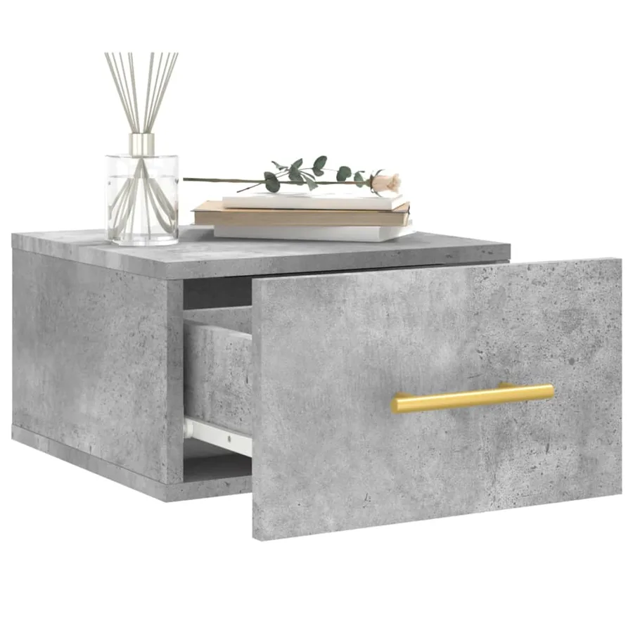 Tables de chevet murales 2 pcs gris béton 35x35x20 cm - 4