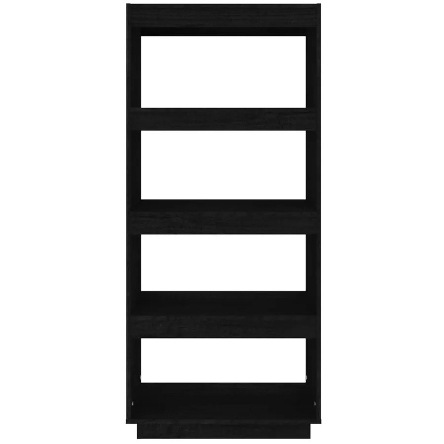 Bibliothèque/Séparateur de pièce Noir 60x35x135 cm Pin massif - 5