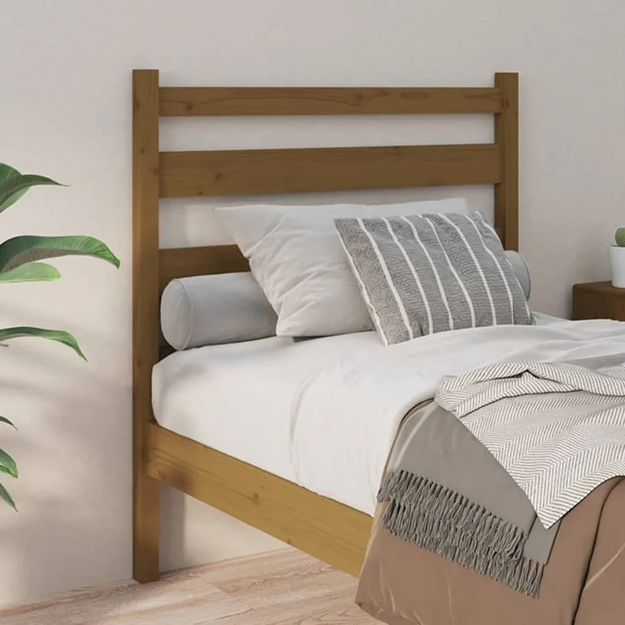 Tête de lit Marron miel 106x4x100 cm Bois massif de pin - 3