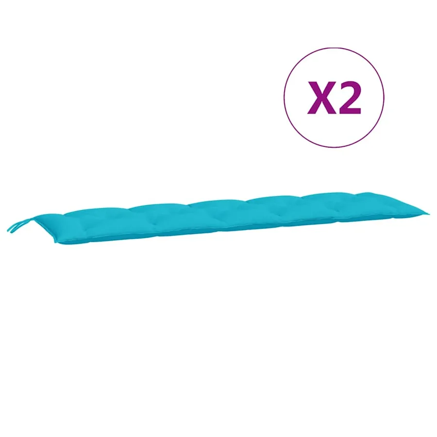 Coussins de banc de jardin lot de 2 turquoise tissu Oxford - 6