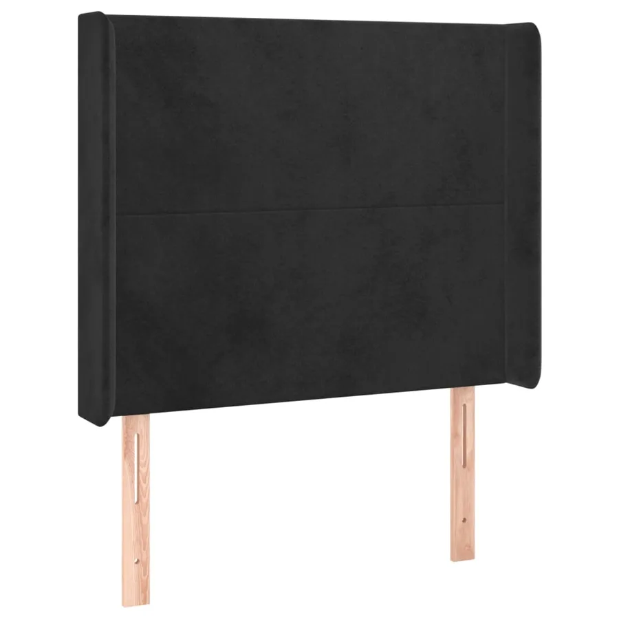 Tête de lit à LED Noir 93x16x118/128 cm Velours - 3