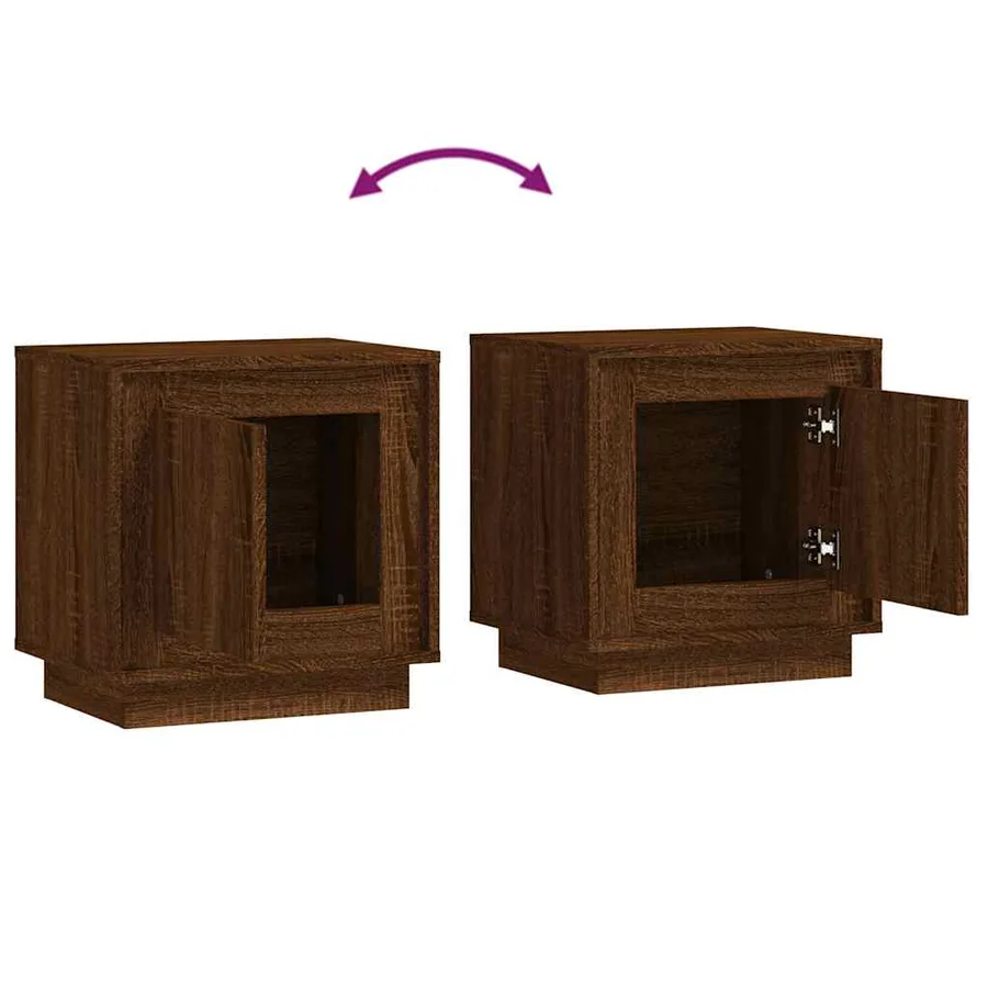 Tables de chevet 2pcs chêne marron 44x35x45cm bois d'ingénierie - 9