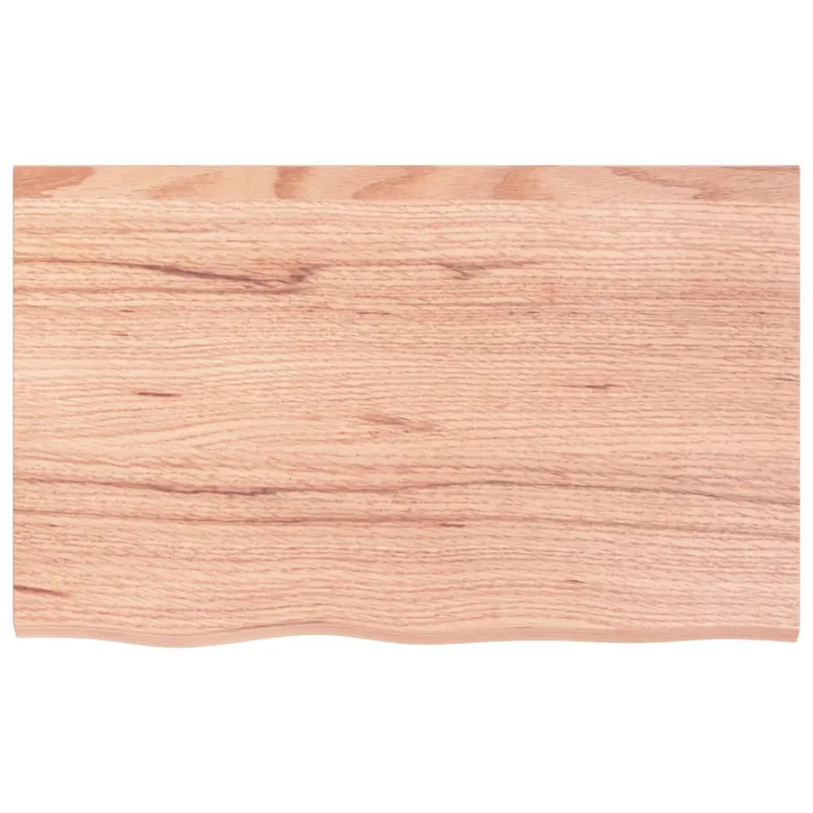 Étagère murale marron clair bois chêne massif traité - 4