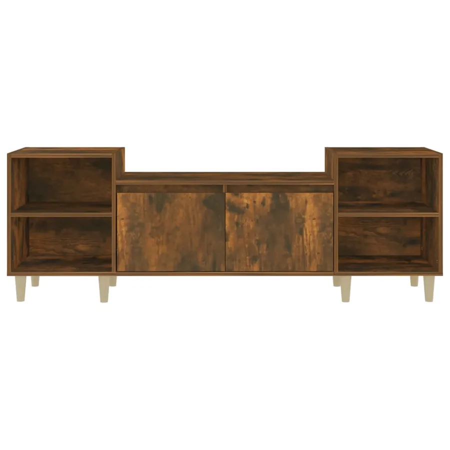 Meuble TV Chêne fumé 160x35x55 cm Bois d'ingénierie - 6
