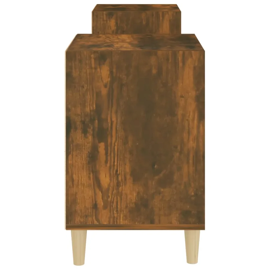Meuble TV Chêne fumé 160x35x55 cm Bois d'ingénierie - 8