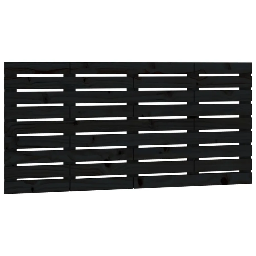 Tête de lit murale Noir 126x3x63 cm Bois massif de pin - 2