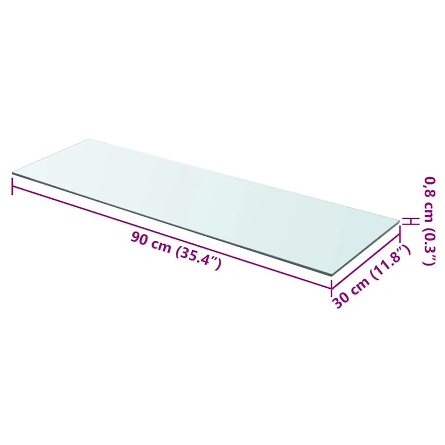 Panneau pour étagère Verre transparent 90 x 30 cm - 3