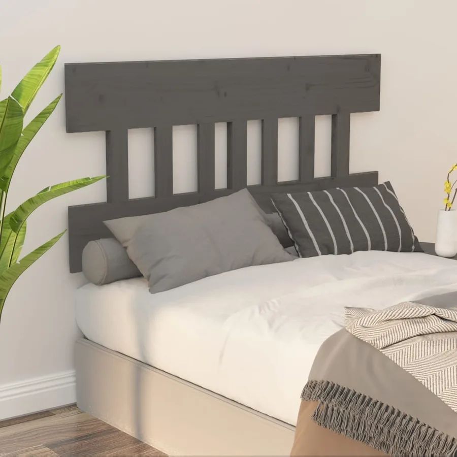 Tête de lit Gris 183,5x3x81 cm Bois massif de pin - 5