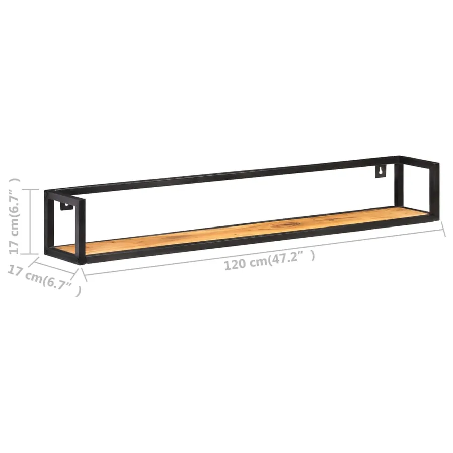 Étagères murales 2 pcs 120 cm Bois d'acacia massif - 7