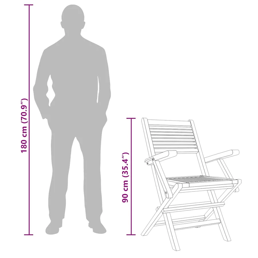 Chaises de jardin pliantes lot de 4 55x62x90cm bois massif teck - 6