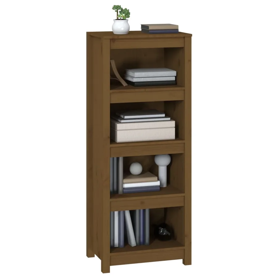 Bibliothèque Marron miel 50x35x125,5 cm Bois de pin massif - 4