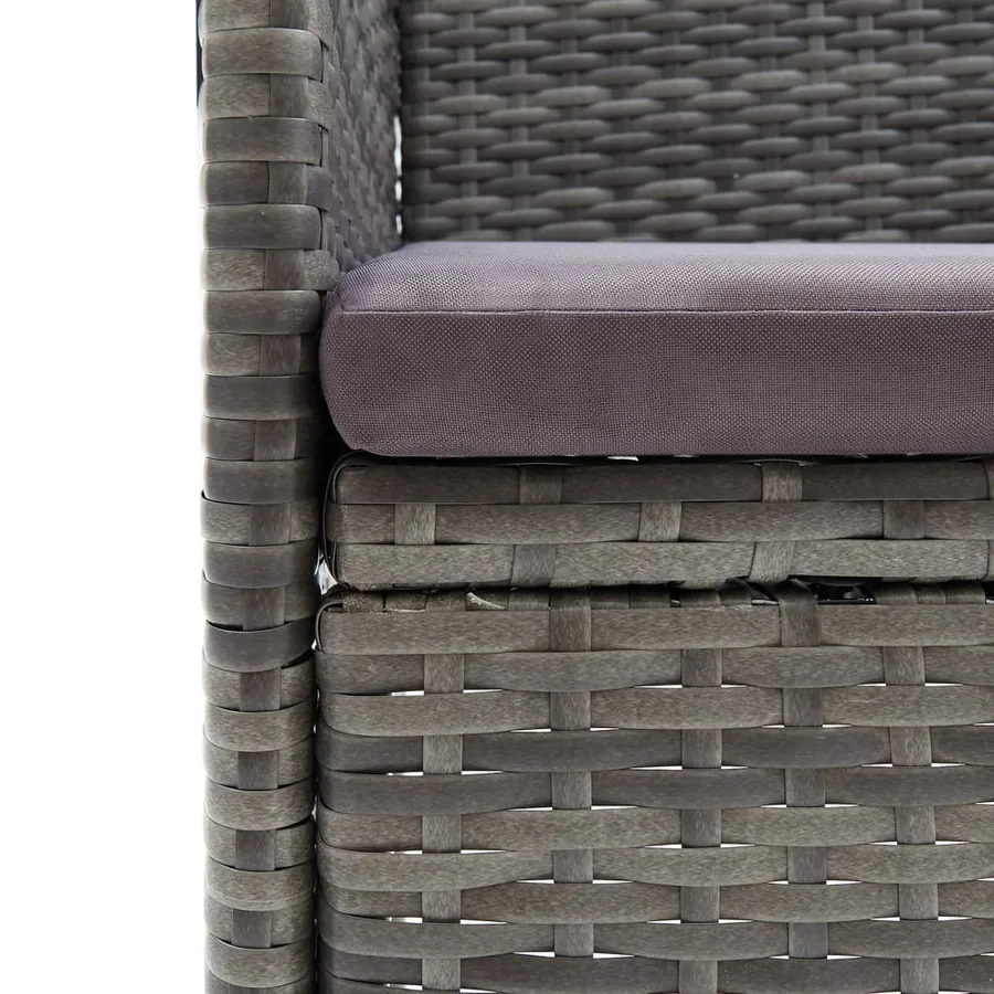 Ensemble à manger de jardin 3 pcs Gris - 8