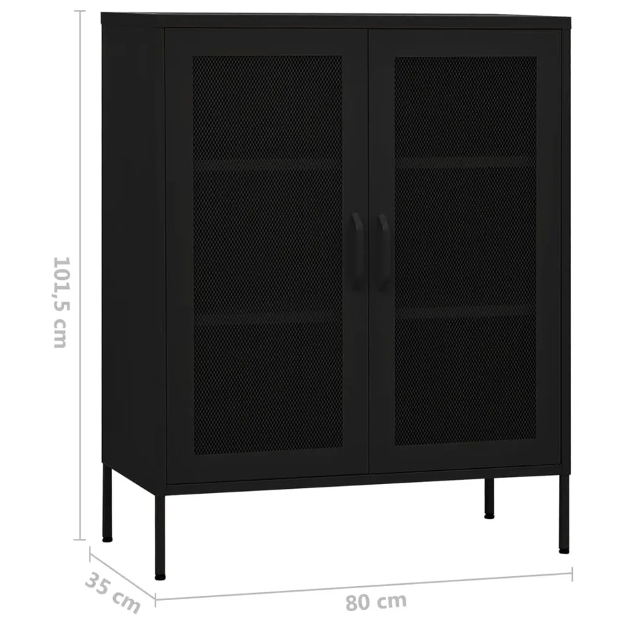 Armoire de rangement Noir 80x35x101,5 cm Acier - 9