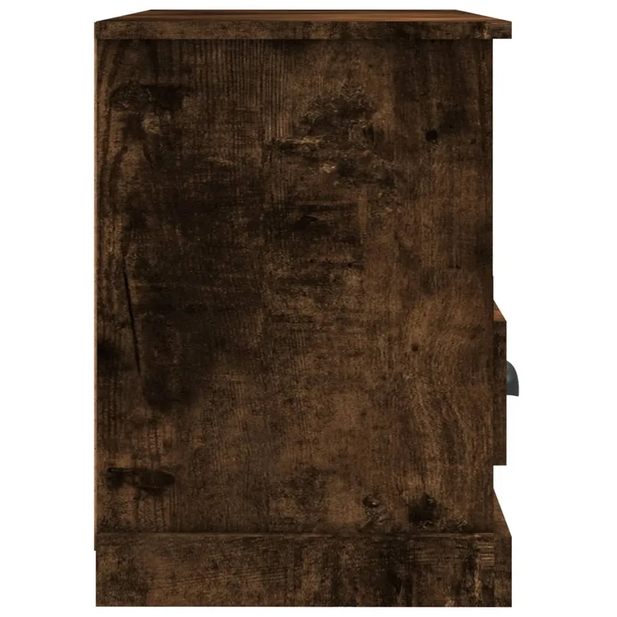 Meuble TV chêne fumé 80x35x50 cm bois d'ingénierie - 7