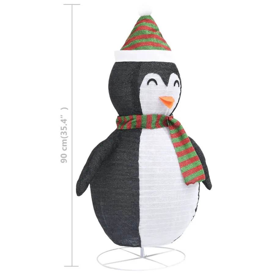 Décoration de Noël pingouin à LED Tissu de luxe 90 cm - 10