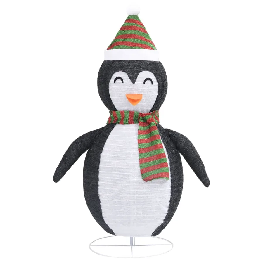 Décoration de Noël pingouin à LED Tissu de luxe 90 cm - 5