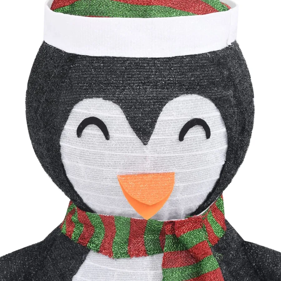 Décoration de Noël pingouin à LED Tissu de luxe 90 cm - 7