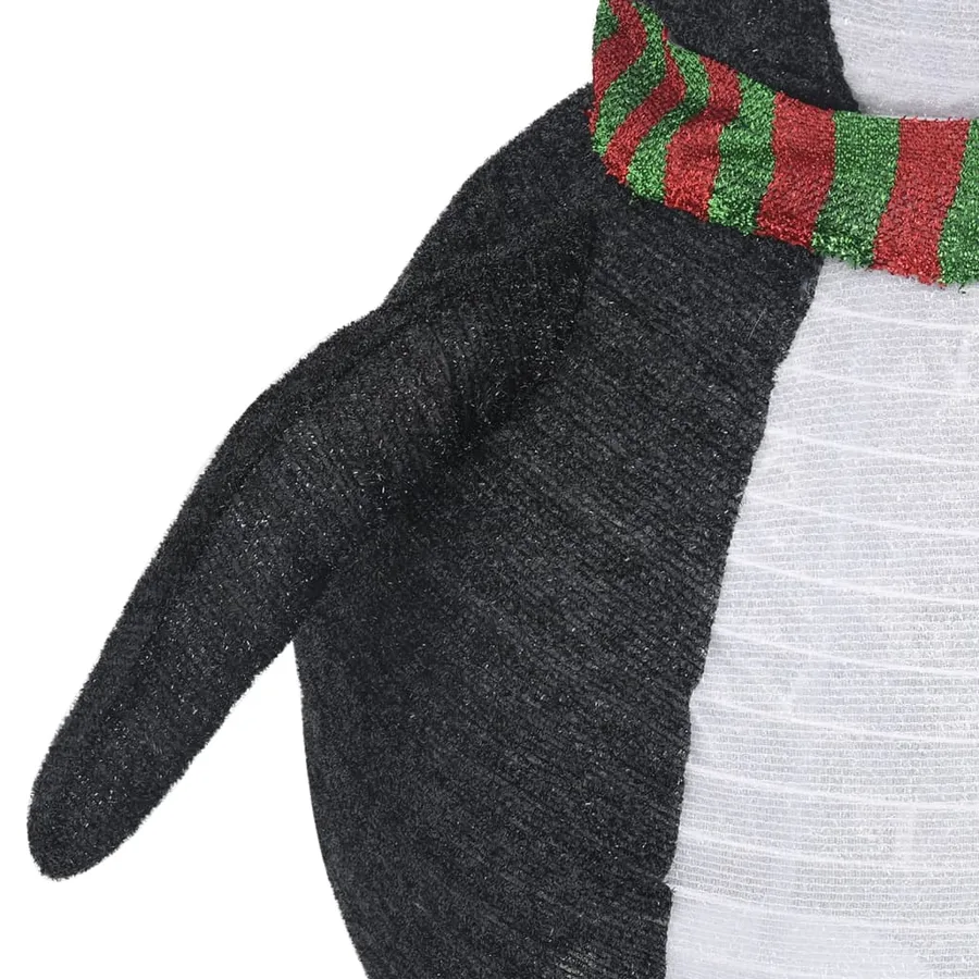 Décoration de Noël pingouin à LED Tissu de luxe 90 cm - 8