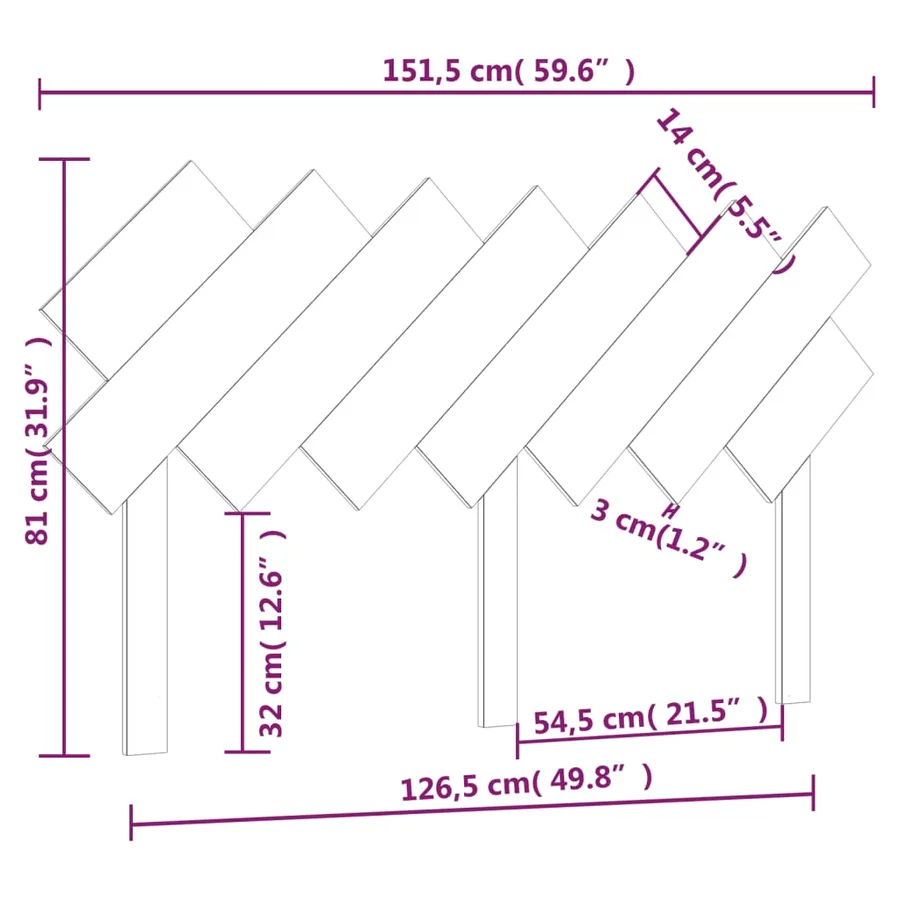 Tête de lit 151,5x3x81 cm Bois massif de pin - 6